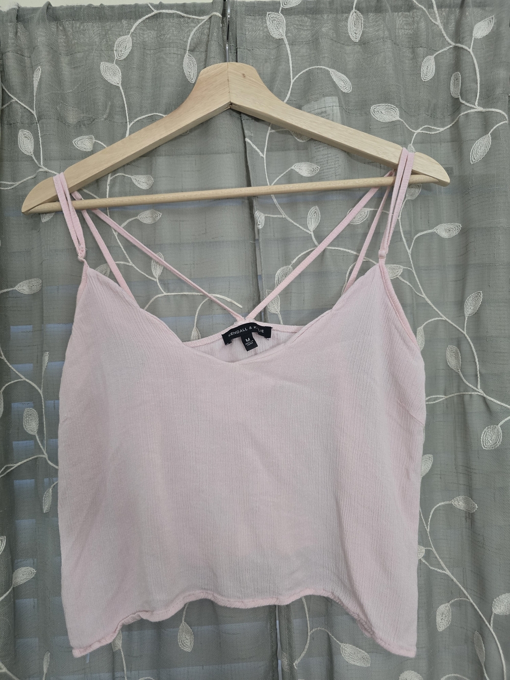 Kendall & Kylie Light Pink Double-Strap Cropped Cami